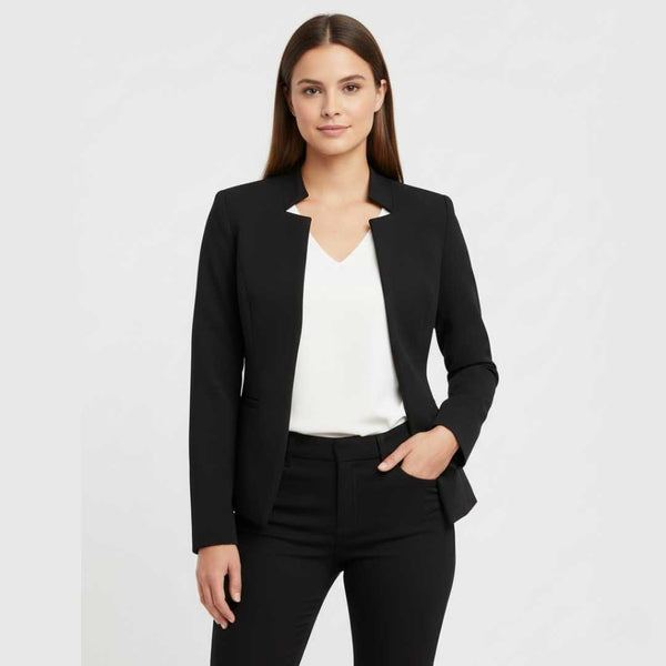 Blazer Feminino Alfaiataria Preto Corte Slim Acinturado