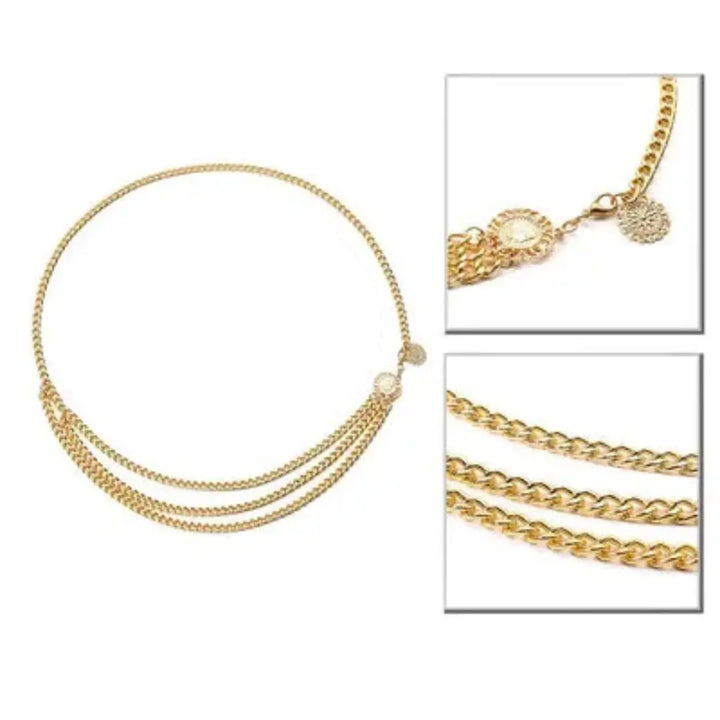 Cinto Feminino Corrente de Metal