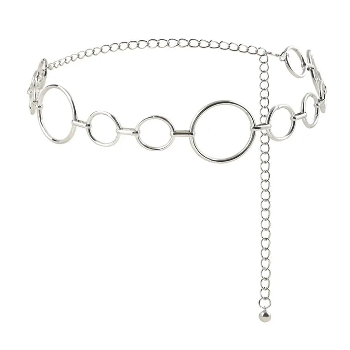 Cinto de Metal Feminino Corrente Prata