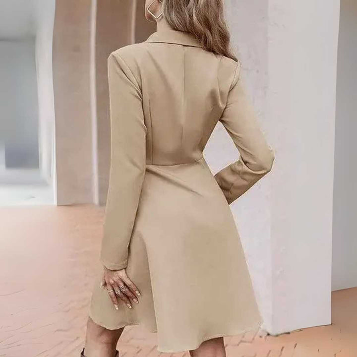 Vestido Manga Longa Bege