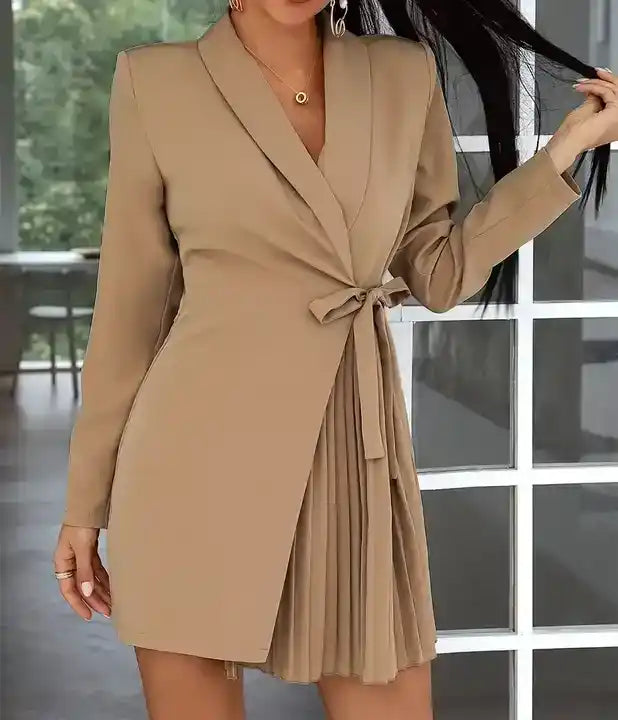 Vestido Blazer Curto Plissado