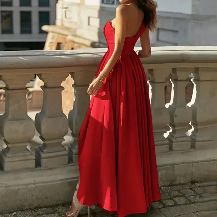 Vestido Com Fenda Chiffon 