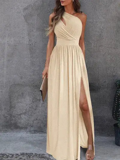 Vestido Um Ombro Só Com Fenda