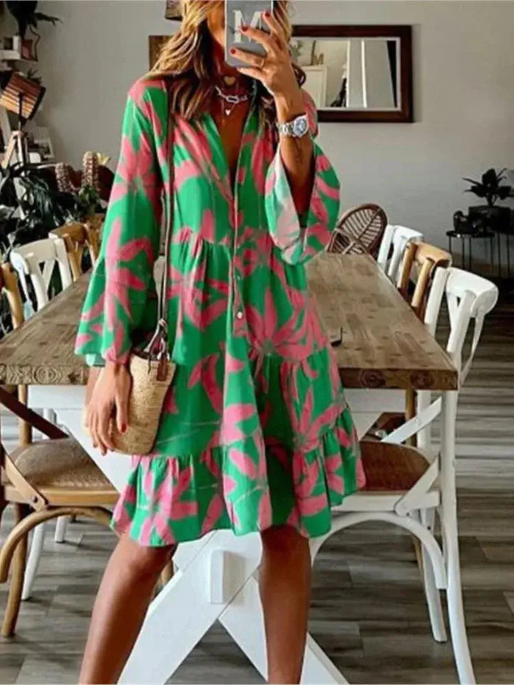 Vestido Midi Estilo Boho Estampado Heloisa