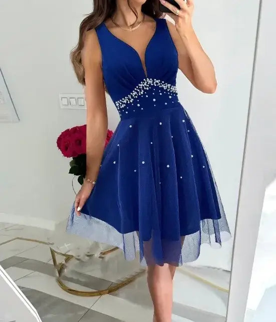 Vestido de Festa Curto Decote V 1